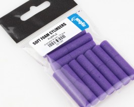 Soft Foam Cylinders, Purple, 8 mm